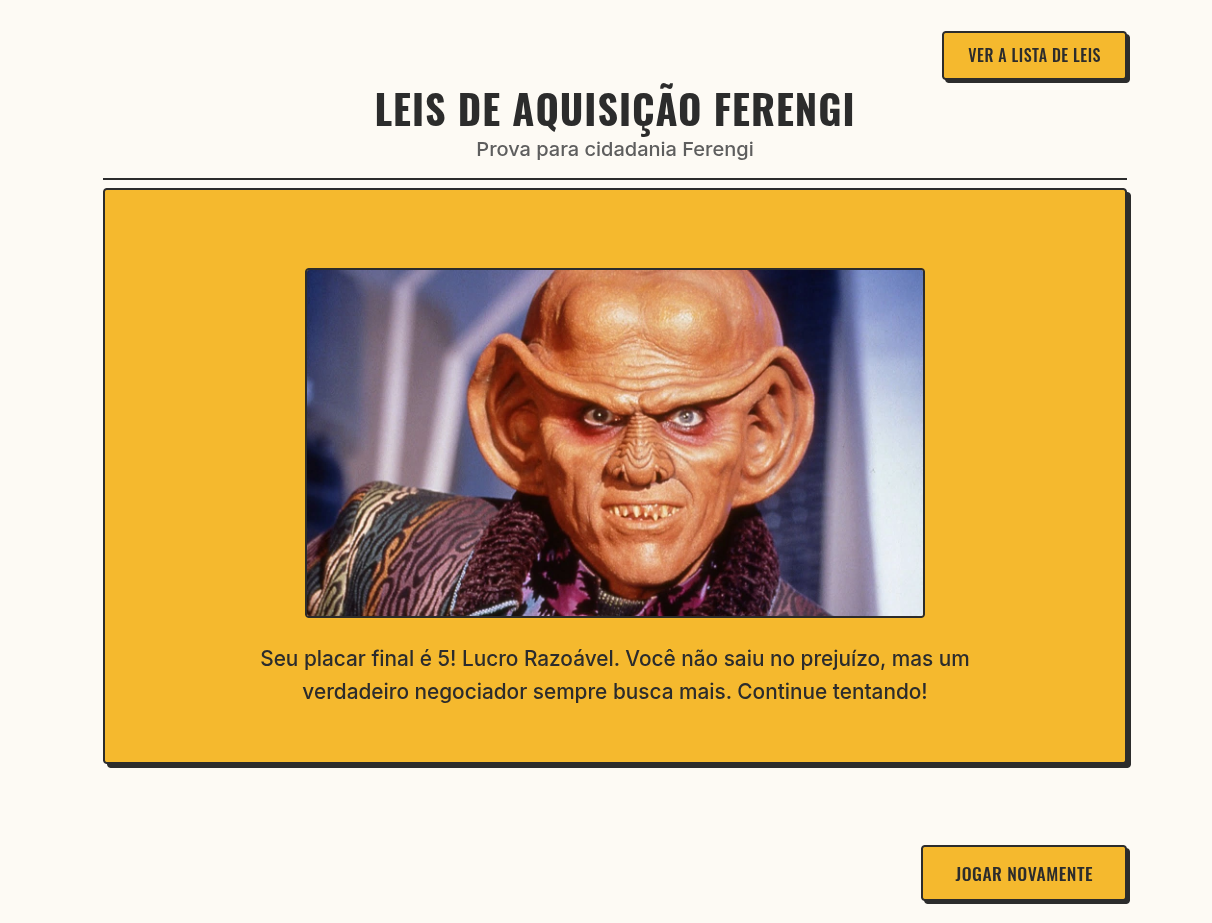 Interface do Jogo Ferengi